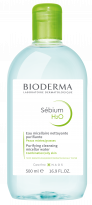 BIODERMA photo produit, Sebium H2O 500ml, eau micellaire nettoyante démaquillante, peaux mixtes à grasses