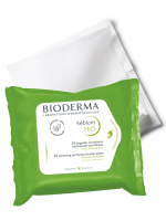 BIODERMA product photo, Sebium H2O Wipes, Micellar makeup removing and cleansing wipes for combination to oily skin, towelettes